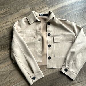 Zara Cropped Suede Jacket